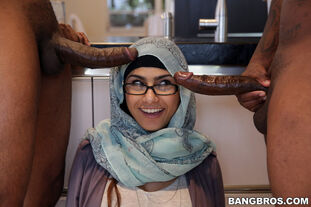 Mia in hijab takes 2 monster shafts at BangBros