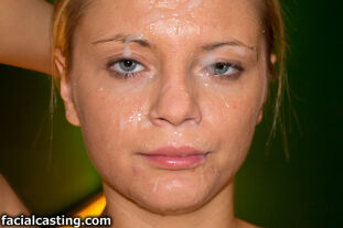 Ash-blonde dame receives jism on face during naked Point of