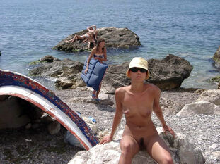 Entirely naked Crimean stunner on the beach at