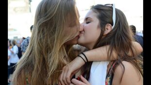 How scorching Damsels kiss in Public and alone - lol -..