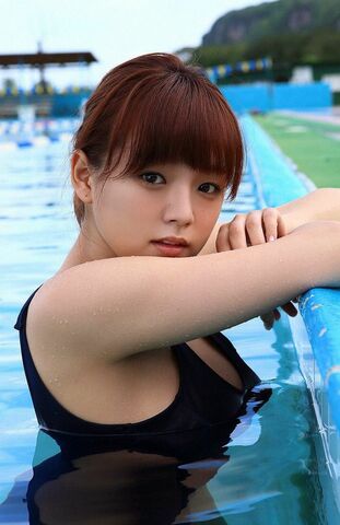 Japanese girl student Ai Shinozaki in tight-fitting bikini