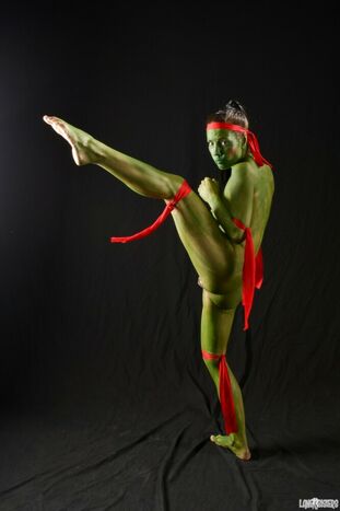 Inexperienced model Shana Lane displays off her Ninja moves