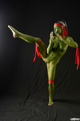 Fledgling model Shana Lane displays off her Ninja moves in